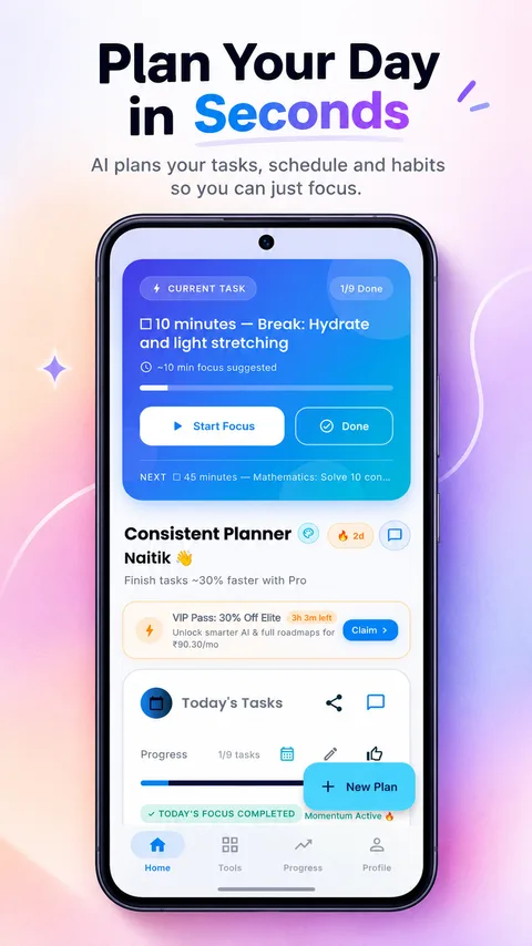 PlanBot app home screen
